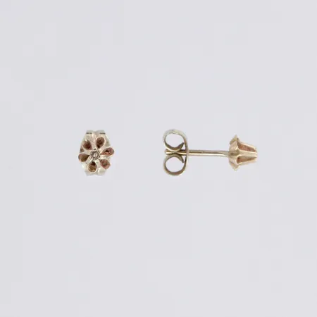 Timanttikorvakorut 2xn.0.01ct, Ø4mm, 585 valkokulta, paino 0,5g