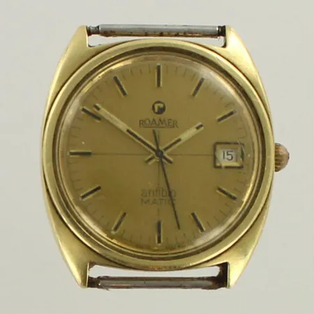Kultarannekello Roamer Antibio Matic, automatic, lasissa naarmuja ei ranneketta, 585br, paino  37,8g 