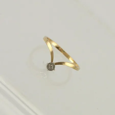 Timanttisormus 1xn.0.005ct, koko 17, 585, paino 1,1g