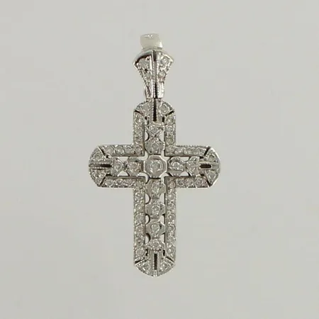 Timanttiristiriipus 56xn.0.01ct 1xn.0.02ct, korkeus 36mm, 750 valkokulta, paino 5,5g 