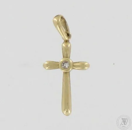 Timanttiristiriipus 1xn.0.005ct, korkeus 19mm, 585, paino 0,5g