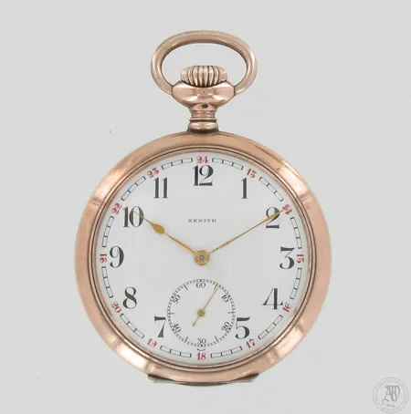 Taskukello Zenith, kaiverrus takakannessa, taulun Ø 53mm, 800br, paino 96,5g 