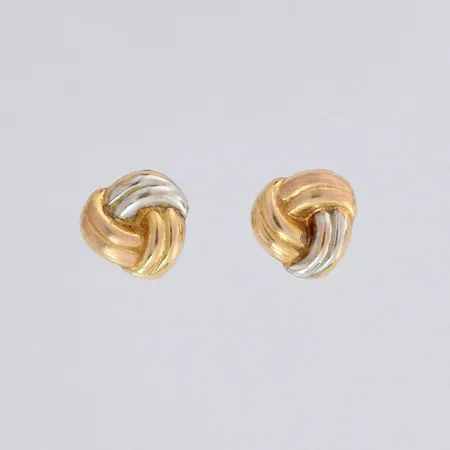Korvakorut, korkeus 8mm, 585 kelta- ja valkokulta, paino 0,7g