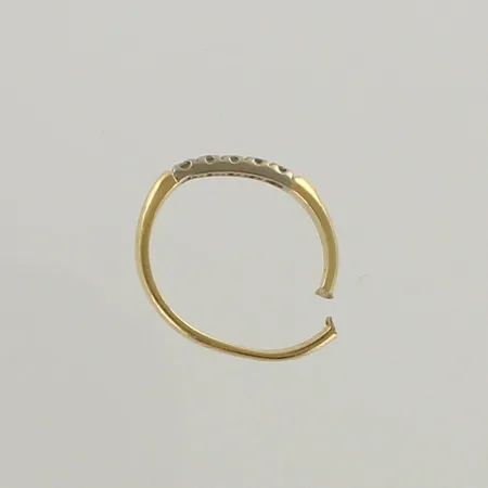 Viallinen timanttisormus 5xnn.0.01ct, 750 keöta- ja valkokulta, paino 3,0g 