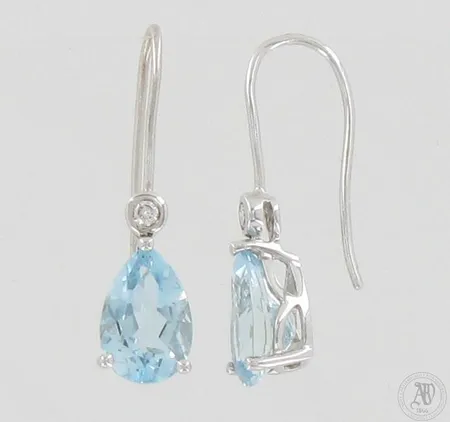 Kivikorvakorut timanteilla 2xn.0.02ct, korkeus 23mm, 585br valkokulta, paino 1,7g