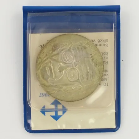 Juhlaraha J.K Paasikivi, 100 vuotta, vuodelta 1970, nimellisarvo 10 markkaa, 500, paino 22,8g Lähetetään postipakettina.