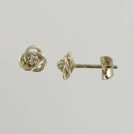 Timanttikorvakorut 2xn.0.005ct, 585 valkokulta, paino 1,1g 