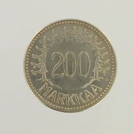 Hopearaha, Suomen tasavalta 1959, nimellisarvo 200mk, 875, paino 8,2g