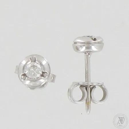Timanttikorvakorut 2xn.0.12ct, Ø5mm, 750 valkokulta, paino 2,1g 