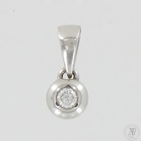 Timanttiriipus 1xn.0.20ct, korkeus ja leveys 15mm ja 7mm, 750 valkokulta, paino 2,2g