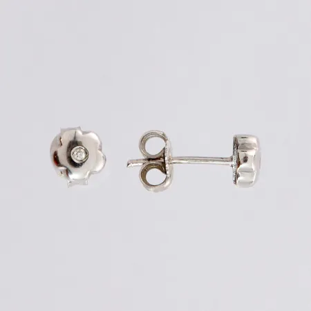 Timanttikorvakorut 2xn.0.01ct, Ø 6mm, 585 valkokulta, paino 1,3g