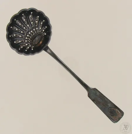 Sirotinlusikka, pituus 180mm, kaiverrettu, Musla, 813, paino 40,2g