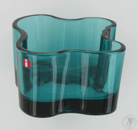 Kynttilälyhty Aalto, Iittala, turkoosi, korkeus 55mm, halkaisija 105mm