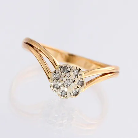 Timanttisormus 8xn.0.01ct, koko 16, 585, paino 1,7g