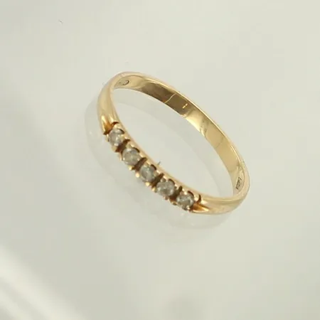 Timanttisormus 5xn.0.02ct, koko 16¾, 585, paino 1,3g 