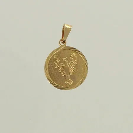 Horoskooppi-riipus, rapu, korkeus 22mm, leveys 15mm, 585, paino 1,1g 