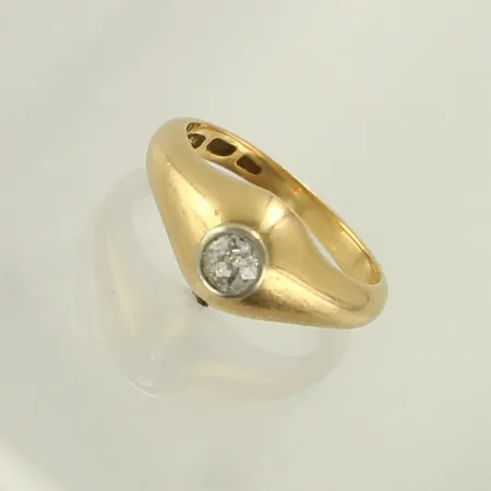 Timanttisormus 1xn.0,18ct (vanhahiontainen), koko 16½, 750, paino 5,0g