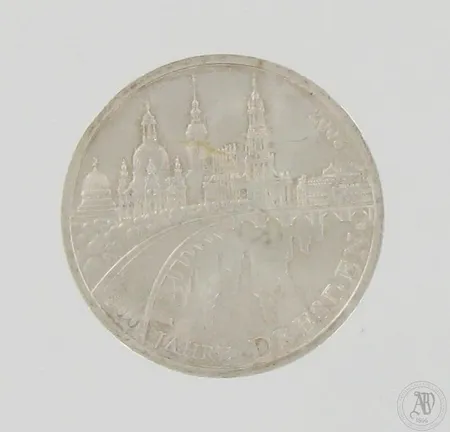 Juhlaraha Saksa, Dresden 800 Jahre, nimellisarvo 10 euroa, vuodelta 2006, 925, paino 18,1g