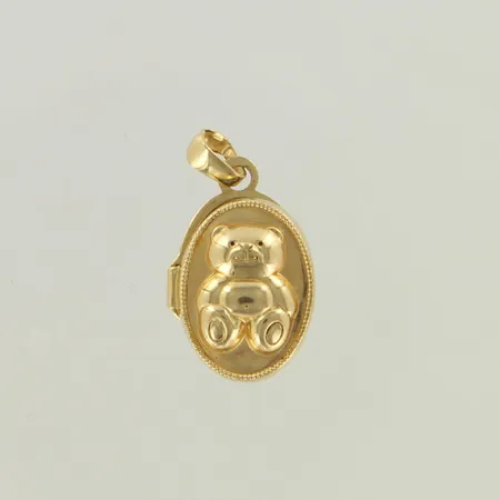 Medaljonki, korkeus 20mm, kaiverrettu, 585br, paino 0,9g