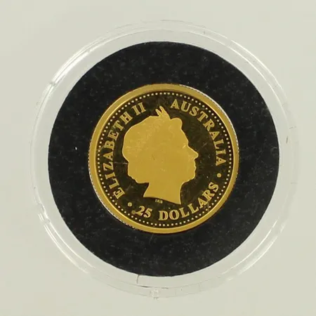 Kultaraha Australian Nugget 1/4oz, 2003,  25 dollaria, 999, paino 7,8g 