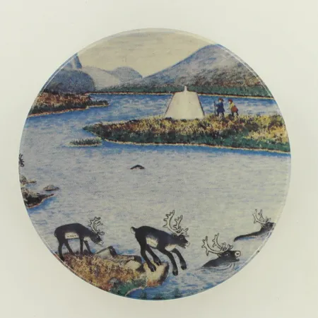 Seinälautanen, A. Alariesto, Arabia, Ø 120mm, Valtakuntien rajapyykki, nro 18