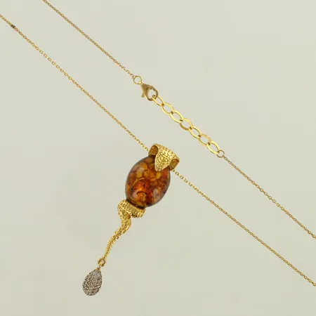 Kivikaulakoru, riipuksen korkeus 55mm, ketjun pituus 45-47cm, 875br, paino 7,9g 