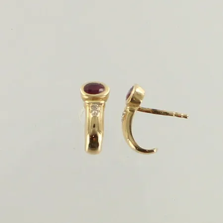 Kivikorvakorut timanteilla 2xn.0.005ct, taustat puuttuvatm korkeus 12mm, 585br, paino 1,7g 