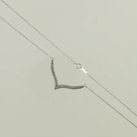 Timanttikaulakoru 26xn.0.005ct, pituus 45cm, 585 valkokulta, paino 2,5g 