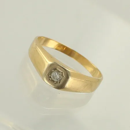 Timanttikantasormus 1xn.0.12ct, koko 21, 750, pai no 5,6g 