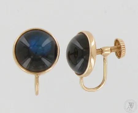 Spektroliitti-korvakorut, korkeus 15mm, 585br, paino 2,6g