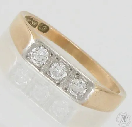 Timanttisormus 3xn.0.07ct, koko 16½, 585, paino 2,9g