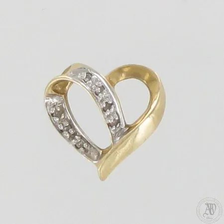 Timanttiriipus 7xn.0.005ct, korkeus 13mm, 585 kelta- ja valkokulta, paino 1,0g