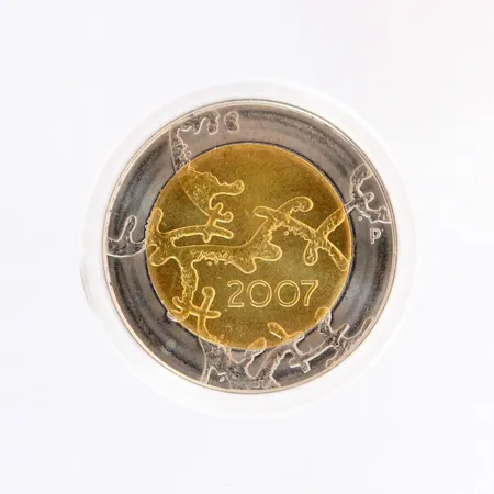 Juhlaraha Suomi 2007, nimellisarvo 5 euroa, Itsenäisyys 90 vuotta