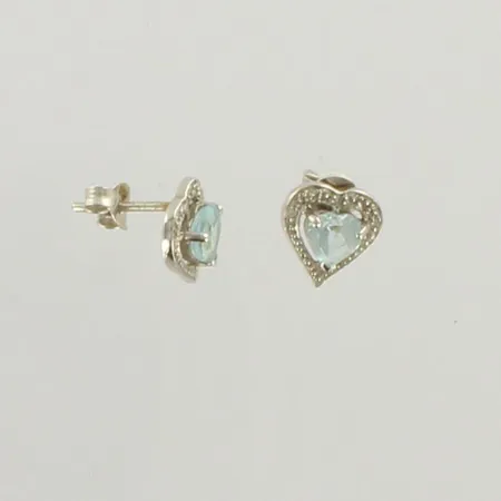 Topaasi-korvakorut timanteilla 6xn.0.005ct, korkeus 9mm, 585br valkokulta, paino 1,6g