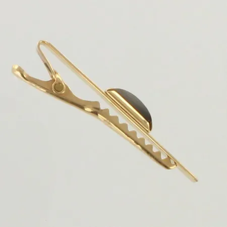 Kravatinpidin kivellä, tiikerinsilmä, pituus 46mm, 585br, paino 4,0g 