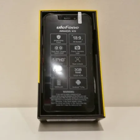Kännykkä Ulefone Armor X5 - Android- dual sim - 32gt ja laturi.