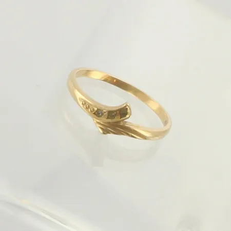 Timanttisormus 2xn.0.005ct, koko 17½, 585, paino 1,6g 