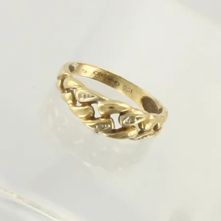 Timanttisormus 2xn.0.005ct, koko 18, 585, paino 2,3g 