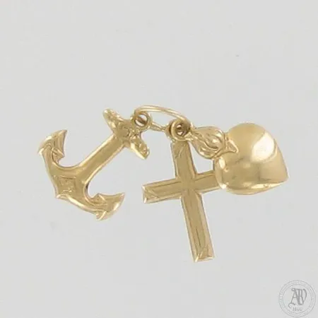 Riipus Usko, Toivo ja Rakkaus, korkeus 18mm, 585, paino 0,8g