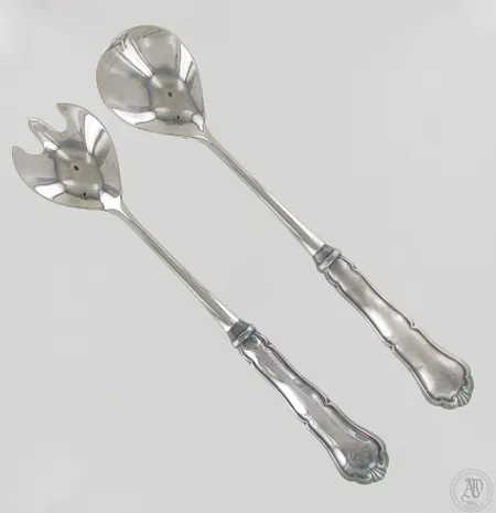 Salaattiottimet Chippendale, kaiverrettu, pituus 246mm, laatikko, 830br, paino 146,7g