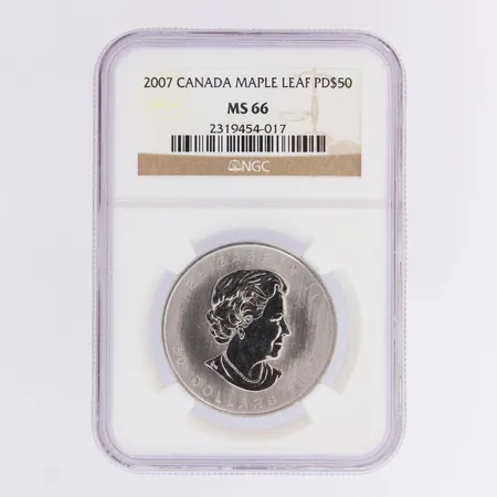Palladiumraha, Canada 50 Dollars 2001, 9995 fine palladium, paino 31,1g 