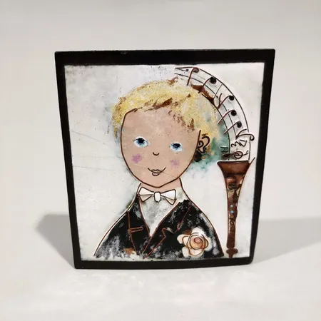 Seinäkoriste, signeeraus Tellervo Tynell 1968, mitat 135x120mm