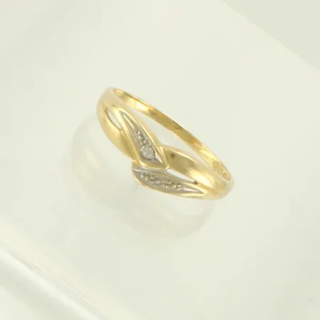 Timanttisormus 1xn.0.005ct, koko 17,  585, paino 1,8g 