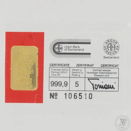Harkko, UBS, 999,9, paino 5,0g  