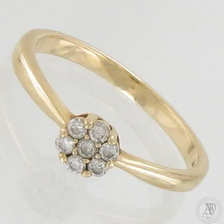 Timanttisormus 7xn.0.03ct, koko 18½, 585, paino 2,6g 