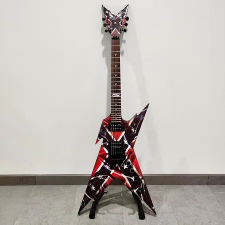 Sähkökitara, DISC Dean Dimebag Razorback, Rebel, sr. WK17030305, made in Korea, pieniä käytön jälkiä, kova kantolaukku Ota yhteys panttilainaamoon kuljetusmaksusta sopimiseksi.