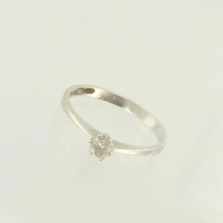 Timanttisormus 1xn.0.13ct, koko 16, 750 valkokulta, paino 1,4g 