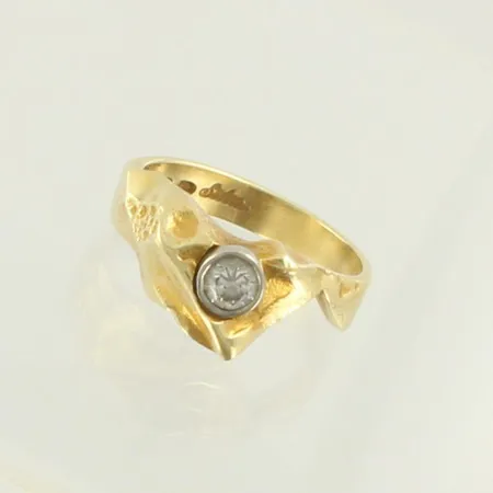Timanttisormus 1xn0.22ct, koko 17, Silván, 585 kelta- ja valkokulta, paino 5,3g 