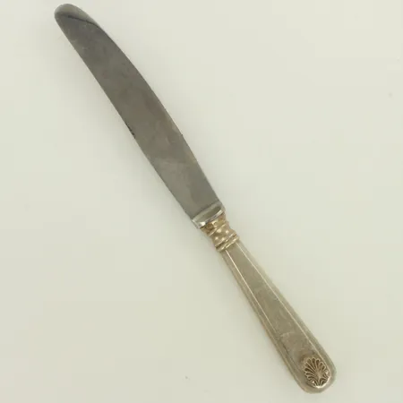 Veitsi, musla, kaiverrettu, pituus 208mm, 813br hopea, paino 68,5g 