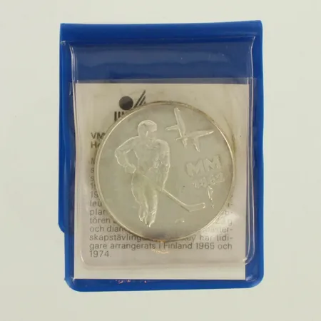 Juhlaraha, jääkiekon MM 1982, nimellisarvo 50mk, 500, paino 23g Paino: 23 g